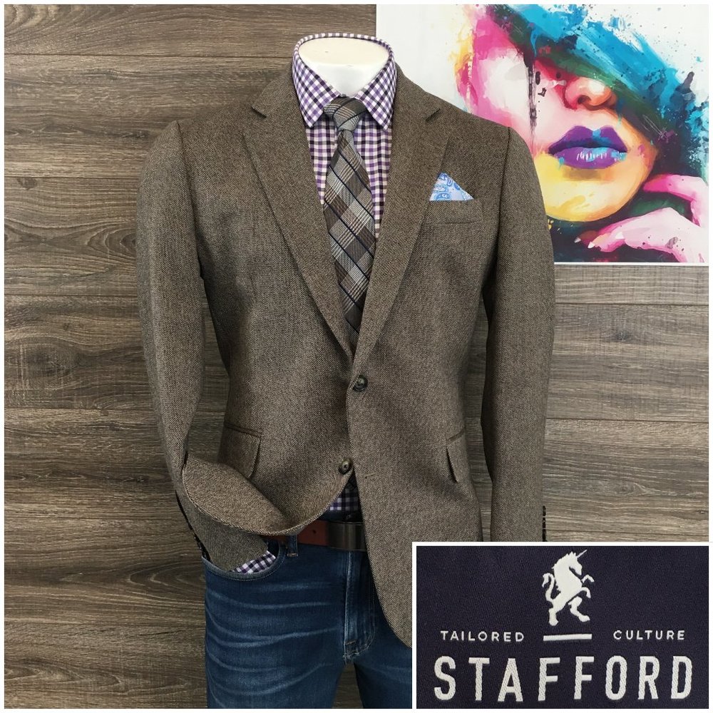 COPY - Stafford Mens Blazer Sport Coat Jacket Two Button
